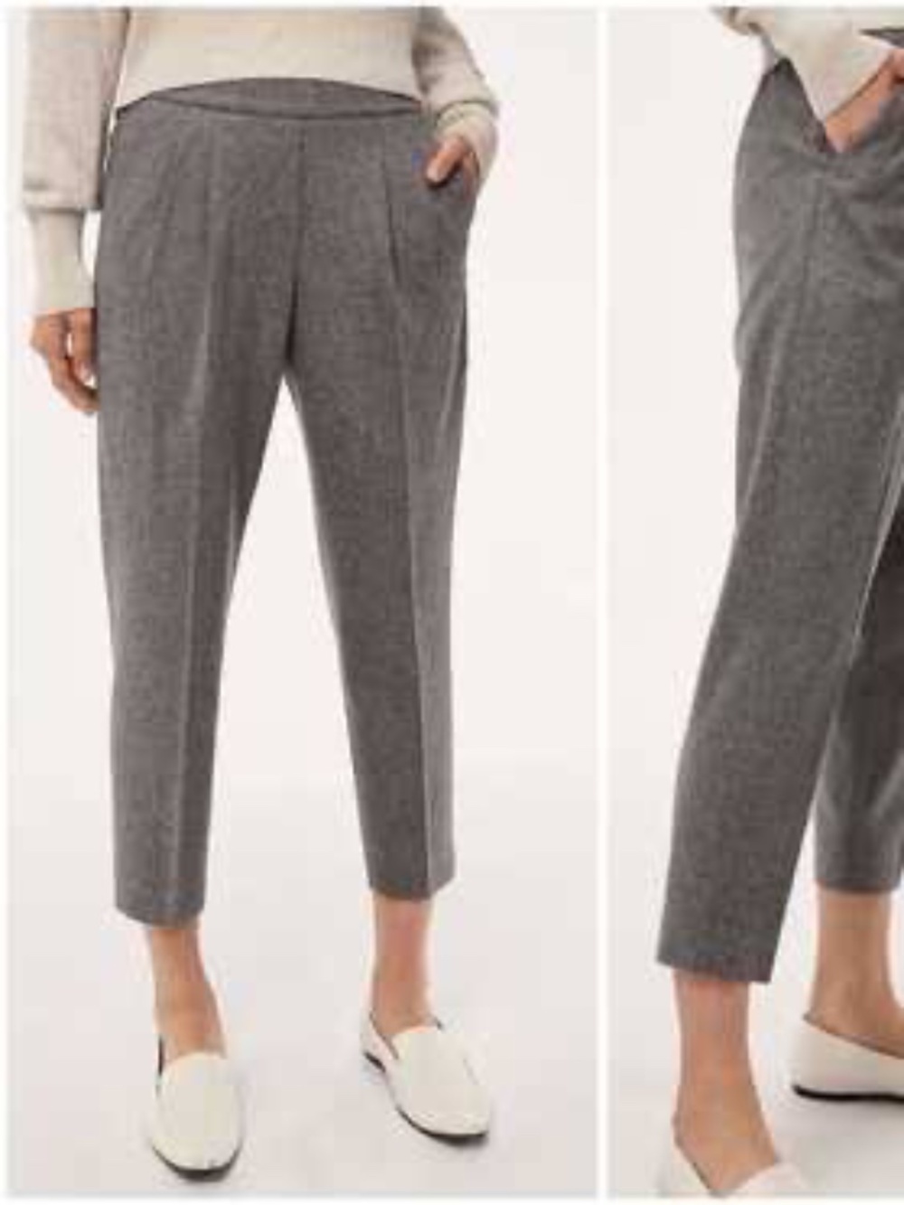 Aritzia Babaton Cohen Pant Wool Cashmere Blend Cropped Pleated Pant